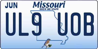 MO license plate UL9U0B