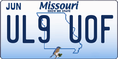 MO license plate UL9U0F