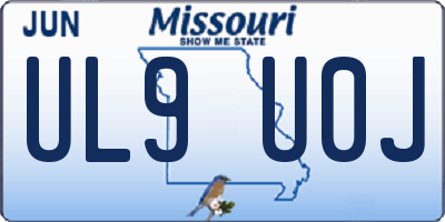 MO license plate UL9U0J
