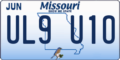 MO license plate UL9U1O
