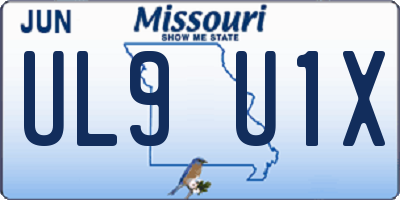 MO license plate UL9U1X