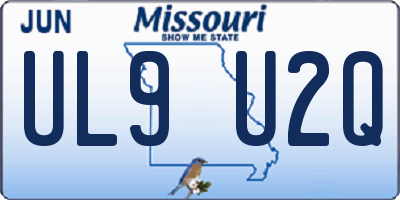 MO license plate UL9U2Q