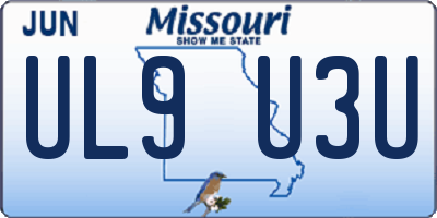 MO license plate UL9U3U