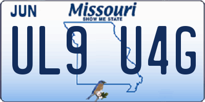 MO license plate UL9U4G