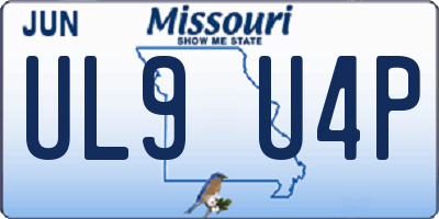 MO license plate UL9U4P