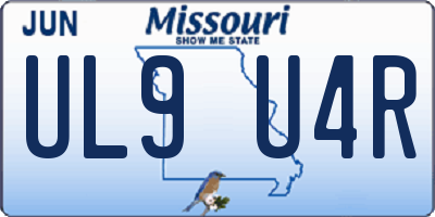 MO license plate UL9U4R