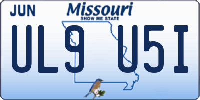 MO license plate UL9U5I