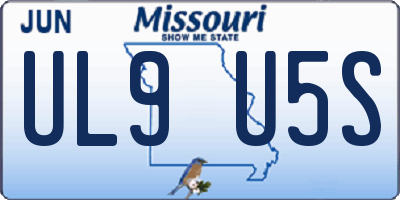 MO license plate UL9U5S