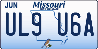 MO license plate UL9U6A