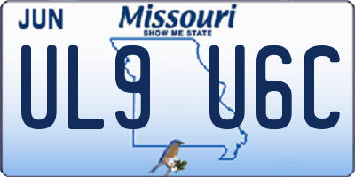 MO license plate UL9U6C