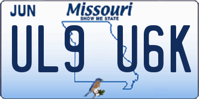 MO license plate UL9U6K