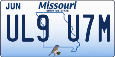 MO license plate UL9U7M