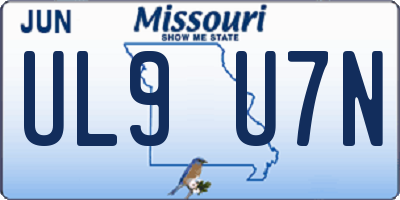 MO license plate UL9U7N