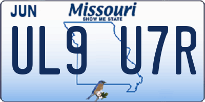MO license plate UL9U7R