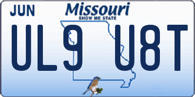 MO license plate UL9U8T