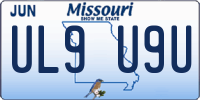MO license plate UL9U9U