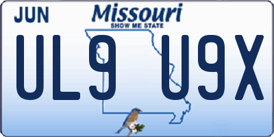 MO license plate UL9U9X