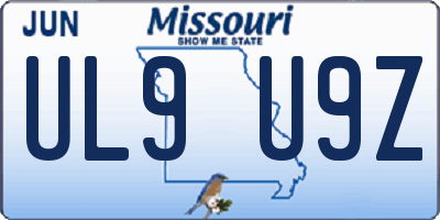 MO license plate UL9U9Z