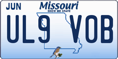 MO license plate UL9V0B
