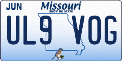 MO license plate UL9V0G