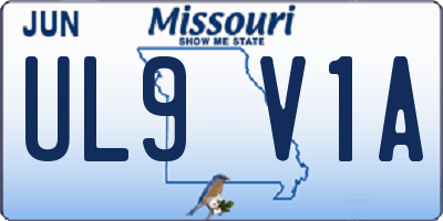 MO license plate UL9V1A