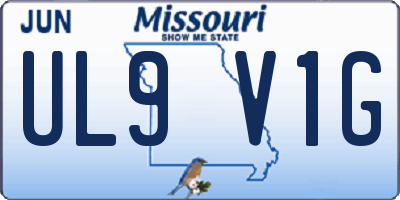 MO license plate UL9V1G