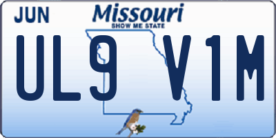 MO license plate UL9V1M