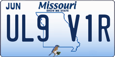 MO license plate UL9V1R