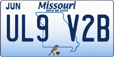 MO license plate UL9V2B