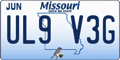 MO license plate UL9V3G