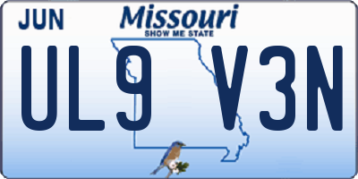 MO license plate UL9V3N
