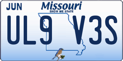 MO license plate UL9V3S