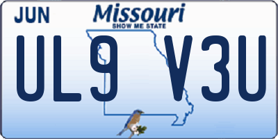 MO license plate UL9V3U