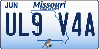 MO license plate UL9V4A