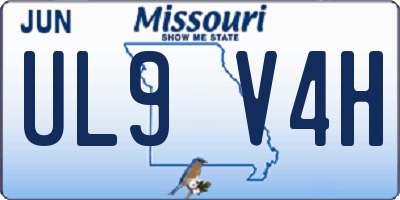MO license plate UL9V4H