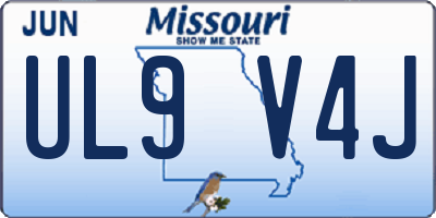 MO license plate UL9V4J