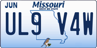 MO license plate UL9V4W
