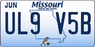 MO license plate UL9V5B
