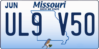 MO license plate UL9V5O