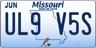 MO license plate UL9V5S