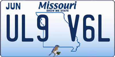 MO license plate UL9V6L
