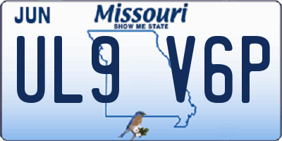 MO license plate UL9V6P