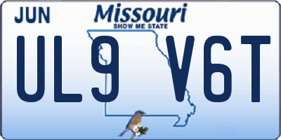 MO license plate UL9V6T