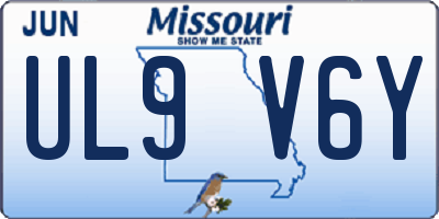 MO license plate UL9V6Y