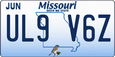 MO license plate UL9V6Z