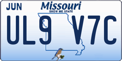 MO license plate UL9V7C