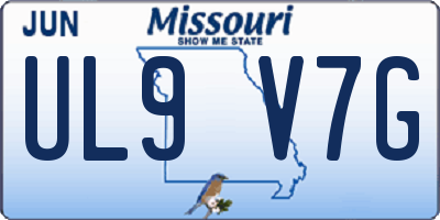 MO license plate UL9V7G