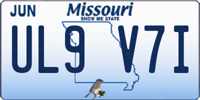 MO license plate UL9V7I