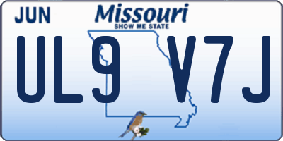 MO license plate UL9V7J