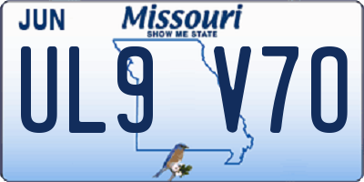MO license plate UL9V7O